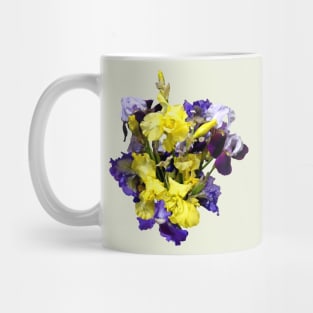 Assortment of Irises Yellow and Purple Mug